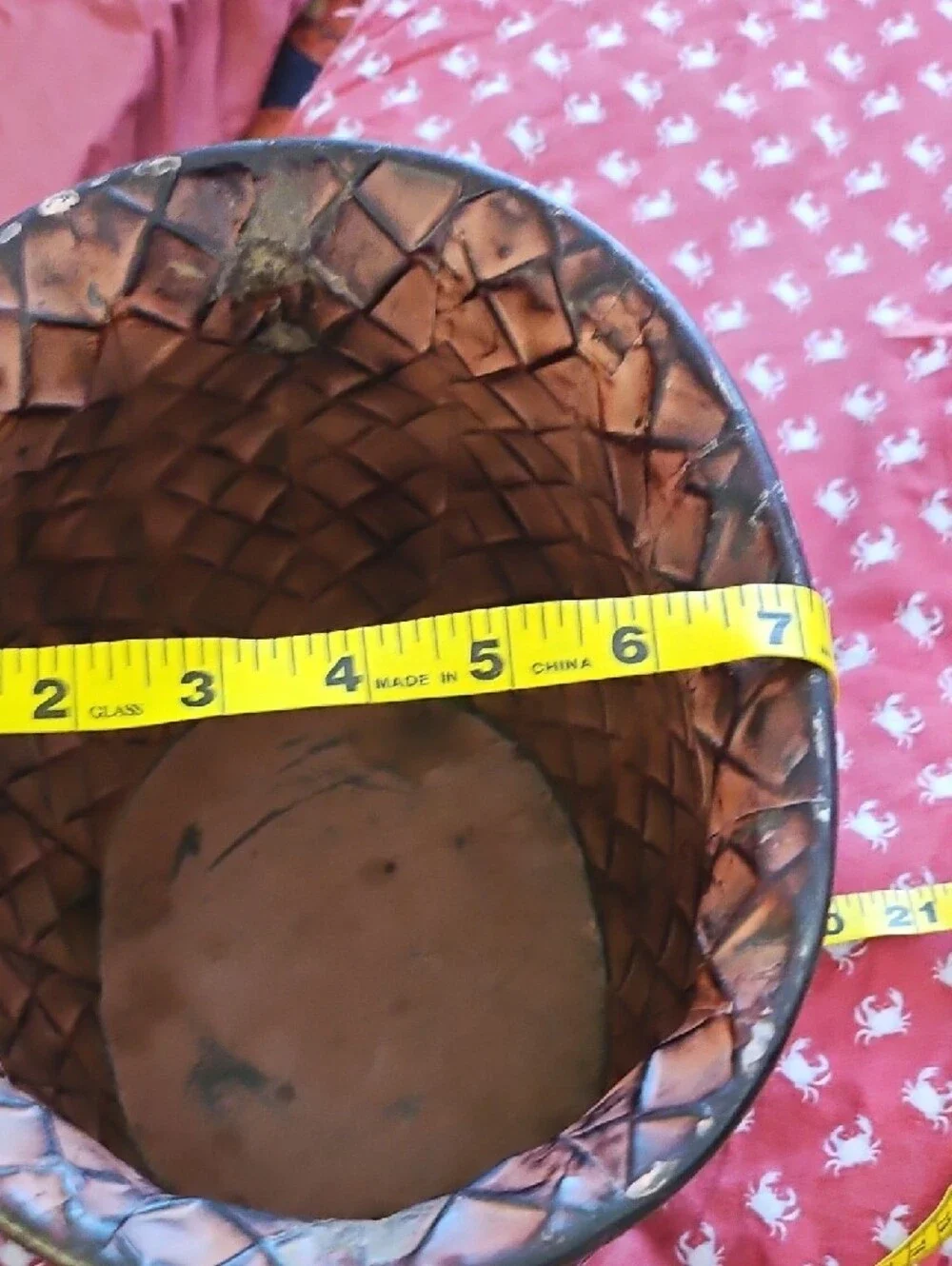 Decorative Copper-Tone Textured Planter - Home Accents